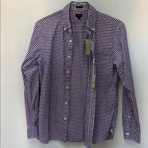 J. Crew Slim Secret Wash Shirt in Red/Blue Gingham